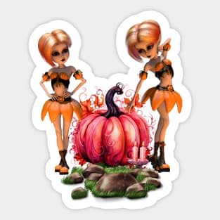 Cute halloween design in the moon light Sticker